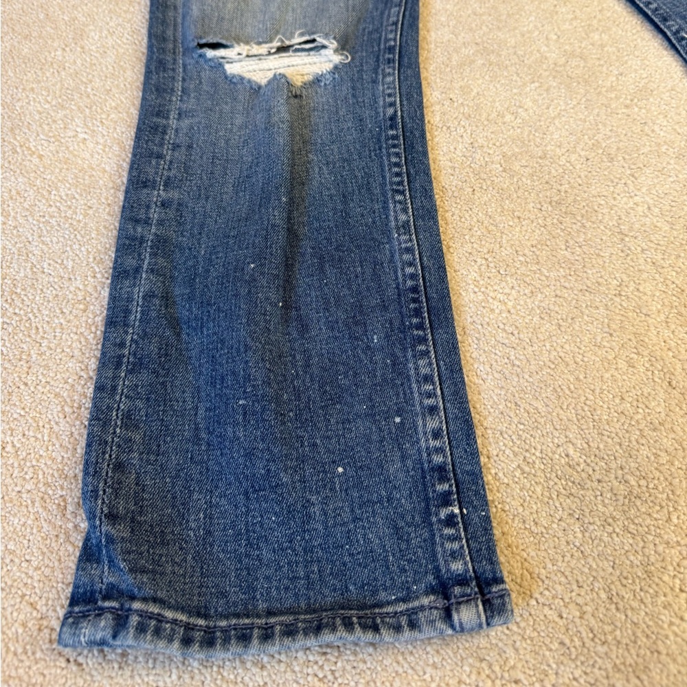 Mother Distressed Straight Leg Jeans Size 24 - Picture 5 of 12